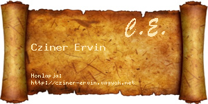 Cziner Ervin névjegykártya